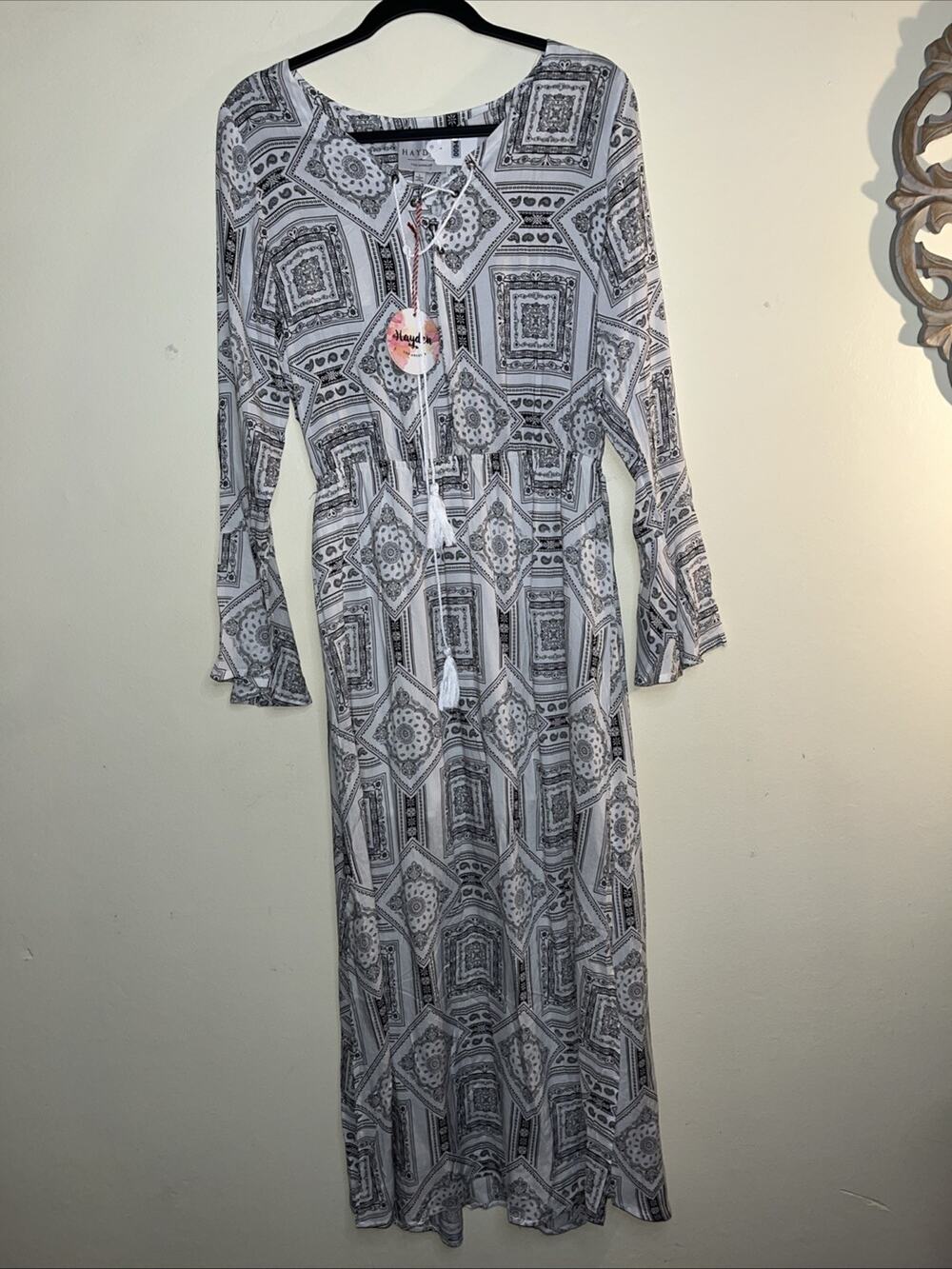 NWT HAYDEN Maxi Dress Size L Womens Lined 100% Rayon Dry Clean Only
